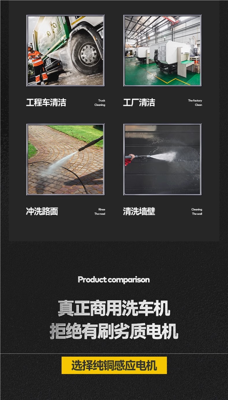 Delixi Car Washing Machine 220V Commercial Car Wash Shop Farm High-Power Ultra-High Pressure Cleaning Machine Water Gun Grab Water Pump