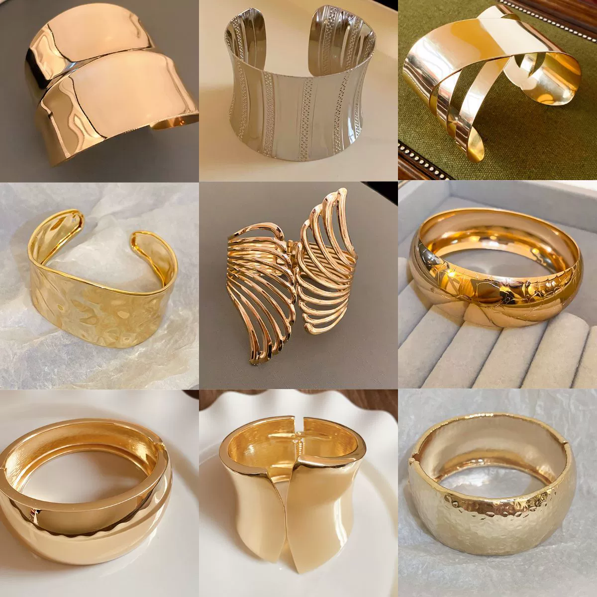 Европейский и американский холодный ветер двухслойный полый браслет трансграничное преувеличение атмосферный браслет модный высокий темперамент украшения