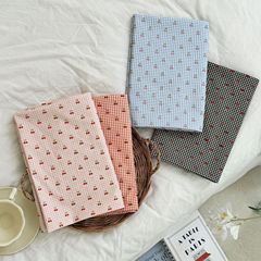 コットン平紋60本デジタルプリント生地格子さくらんぼ花布手作りdiyバッグ髪飾り子供服生地