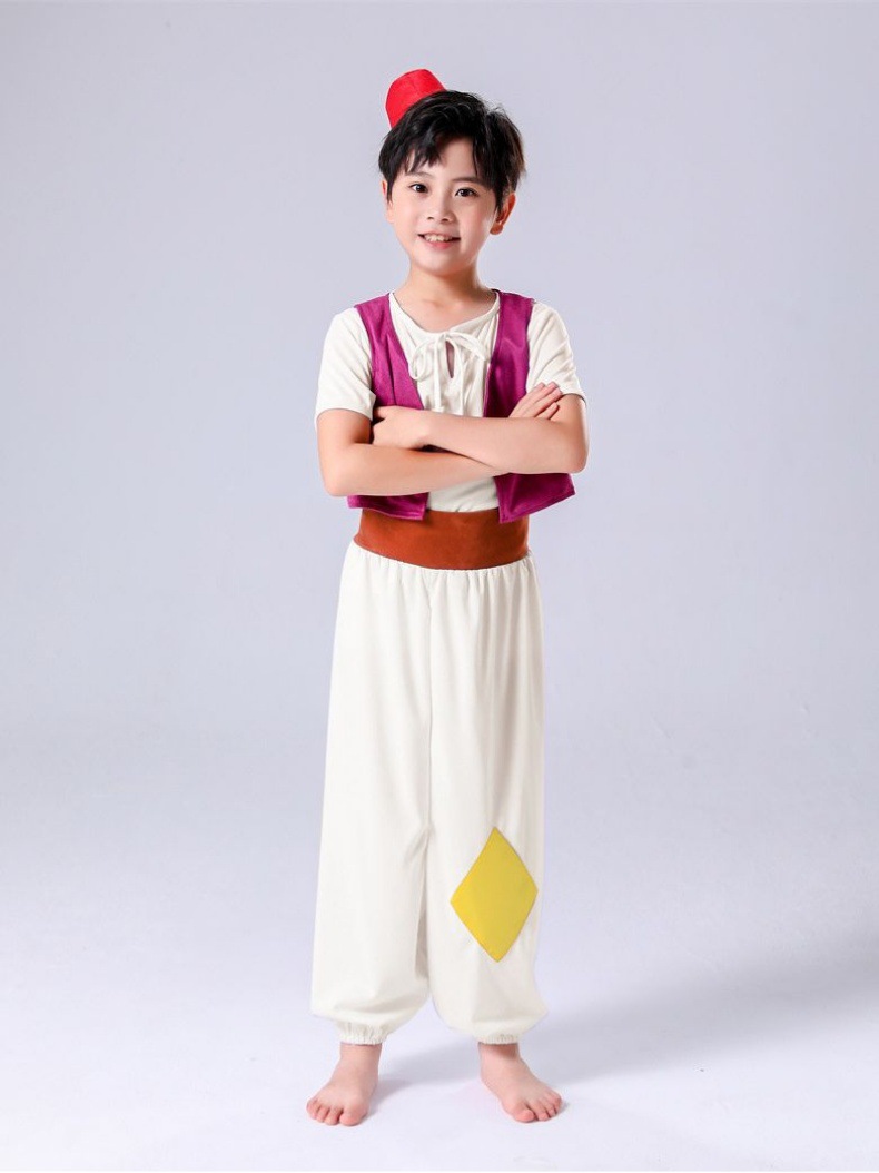 Children's Arabian Boys Aladdin Prince Role Play Stage Outfit Performance Costume Cosplay_ecoleips.com