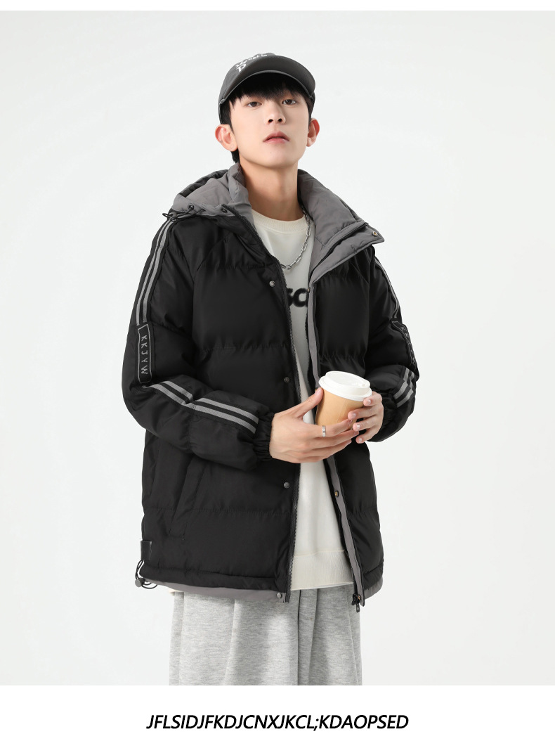 Men's Thickened Cotton Padded Jacket Loose Fit Oversized Coat_voghion.com