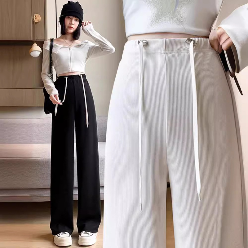 Pregnant women spring new tide mom drawstring pants after pregnancy can wear narrow version wide leg pants plus size leggings manufacturers wholesale