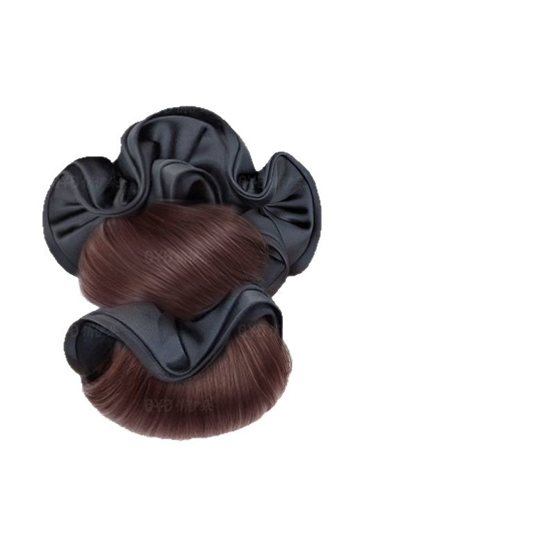 女性用ボールヘッドウィッグ、グラブクリップ、ロータイ雰囲気ヘアバンド、つぼみヘッド、ふわふわ後頭部、ナチュラルウィッグヘアバッグ|undefined