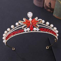 European and American wedding tiaras, hair accessories, zircon rhinestones, pearl alloy bows, bridal crown accessories wholesale