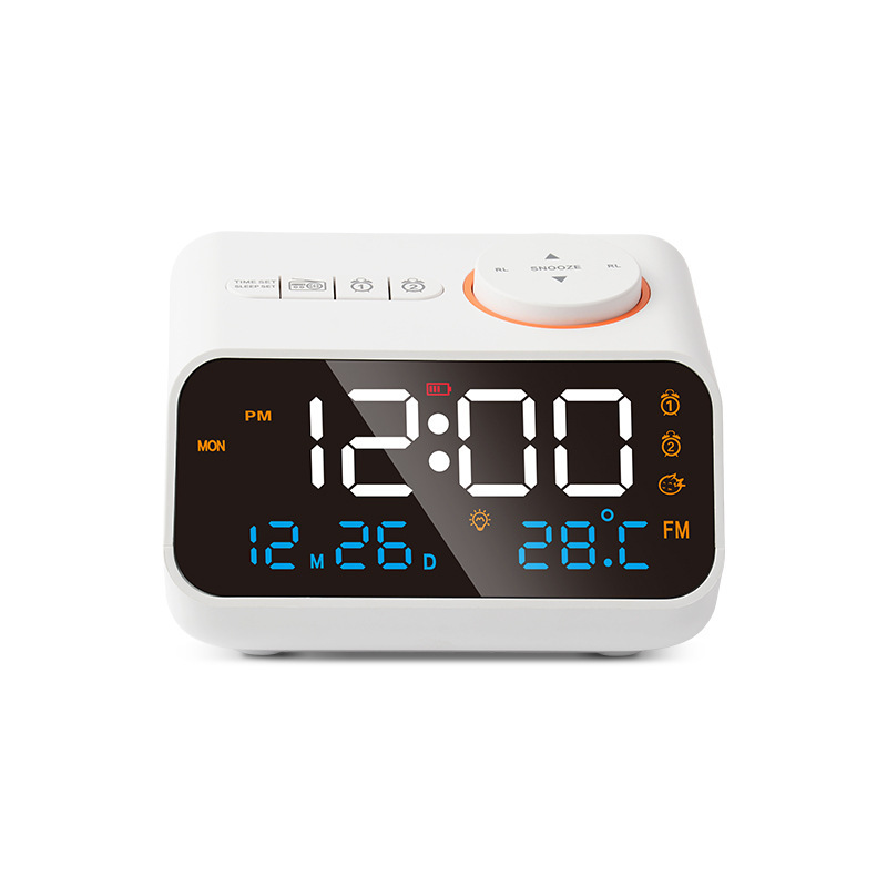 温度と湿度の時計永久カレンダー LED 充電時計制御 FM ラジオ目覚まし時計音声制御省電力選択画面|undefined