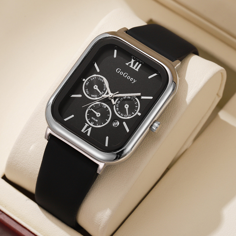 Foreign Trade Explosions New Student Men's and Women's Watch Calendar Rectangular Tape High Color Quartz Guangzhou Watch