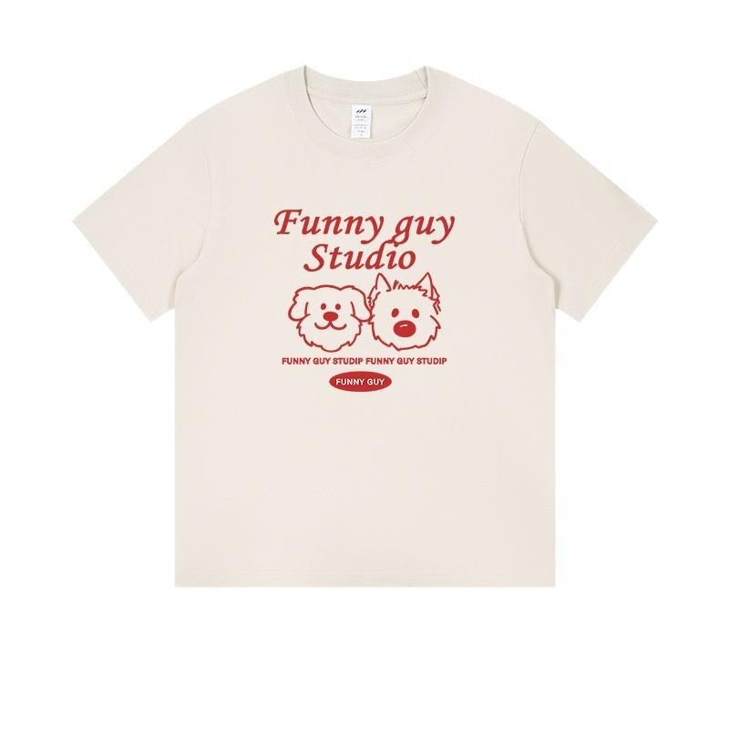 ニッチな通勤スタイルのレトロデザイン、クマ柄プリントTシャツ、メンズ春夏、トレンドブランド、和風、ゆったりラウンドネック半袖、レディース|undefined