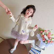 女童春秋休闲长袖背心裙套装2025新款儿童洋气炸街秋装韩系两件套