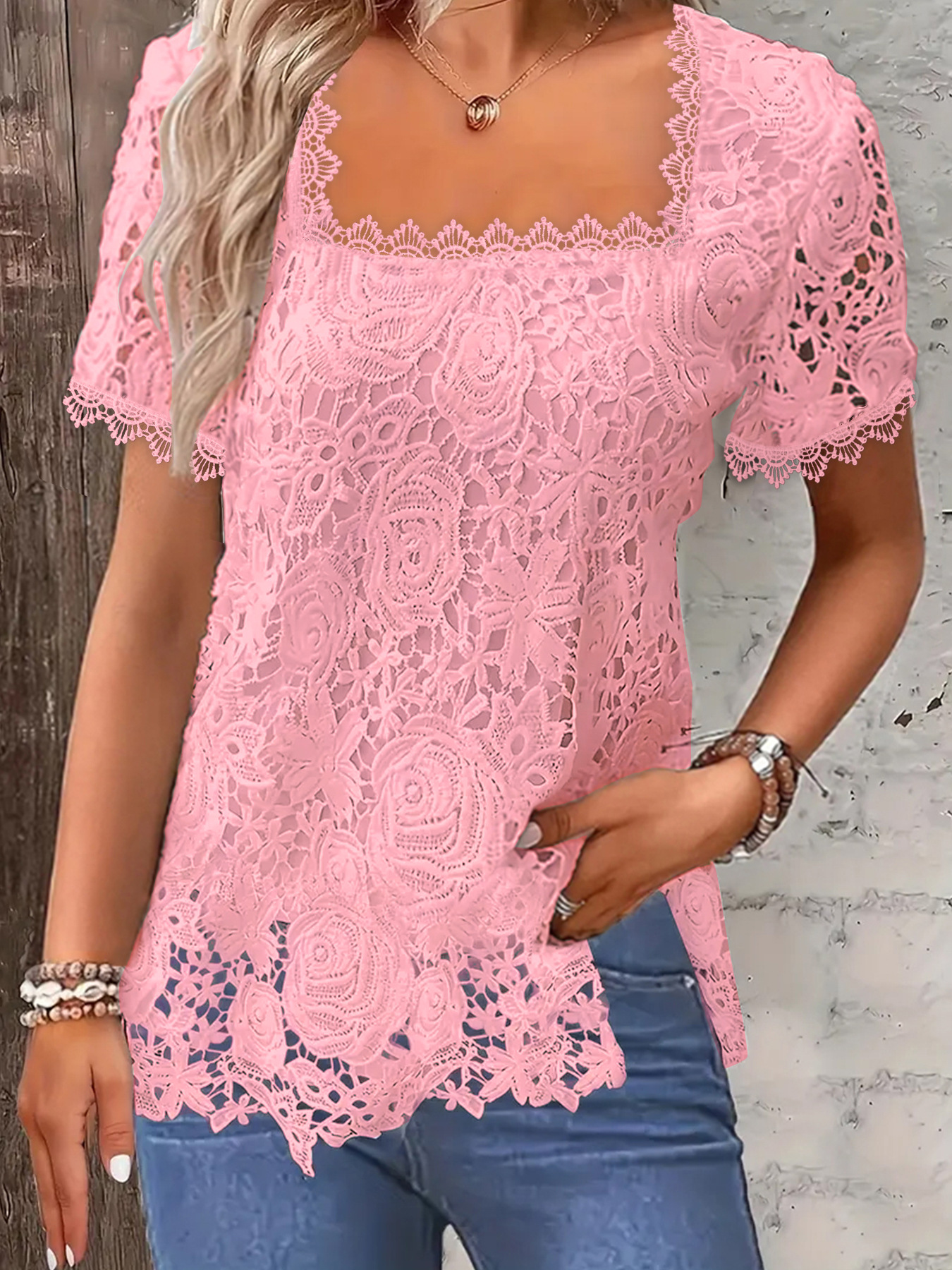 Women's Chiffon Shirt Short Sleeve T-Shirts Vacation Solid Color display picture 6