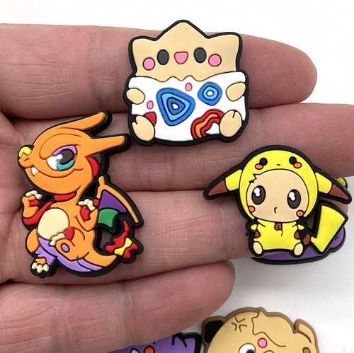 Pokémon series holey shoes, floral shoes, decorative clips, crocs accessories