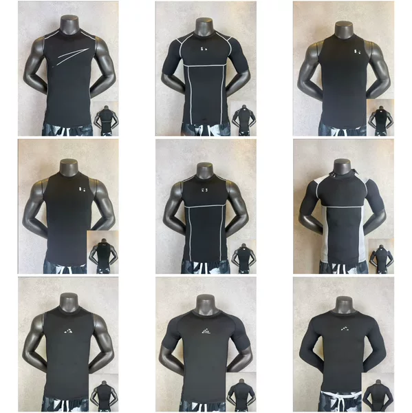 Sports Tights, Long and Short-Sleeved Quick-Drying Running Training Clothes, Basketball Breathable Vests, Fitness High-Elastic T-Shirts, Base Layer Shirts