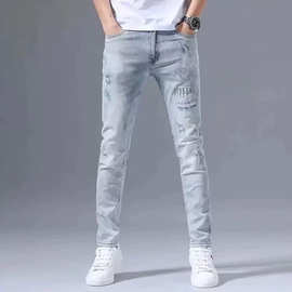 牛仔裤男士2025春季新款韩版修身小脚弹力百搭铅笔潮牌裤子男长裤