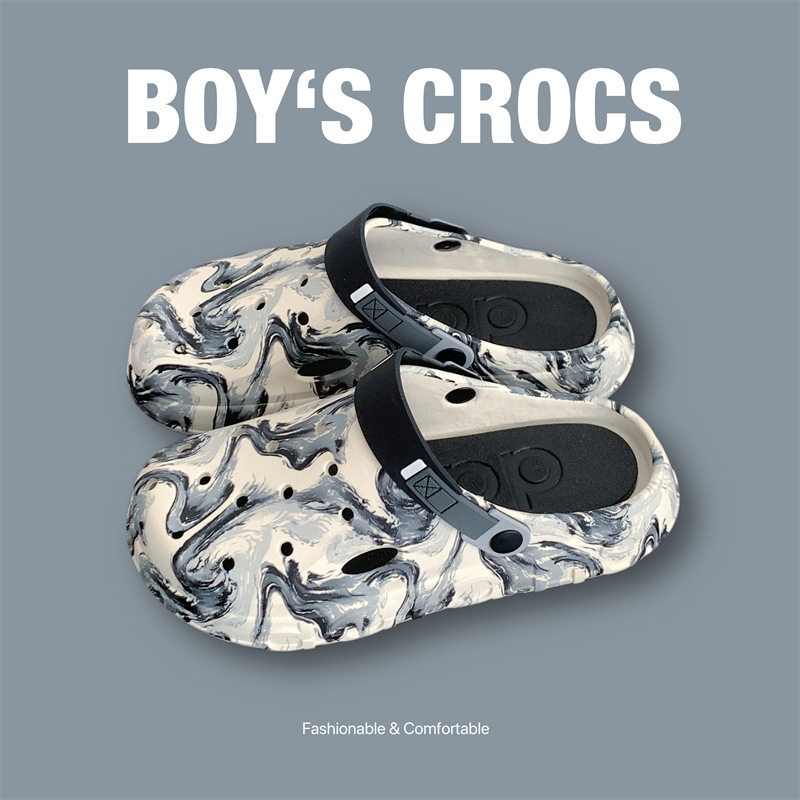 Zapatos con agujeros de suela gruesa para hombre, uso exterior de verano, suela suave antideslizante, sin sonido, sin olor, sensación de pisar mierda, sandalias de doble uso para conducir al aire libre