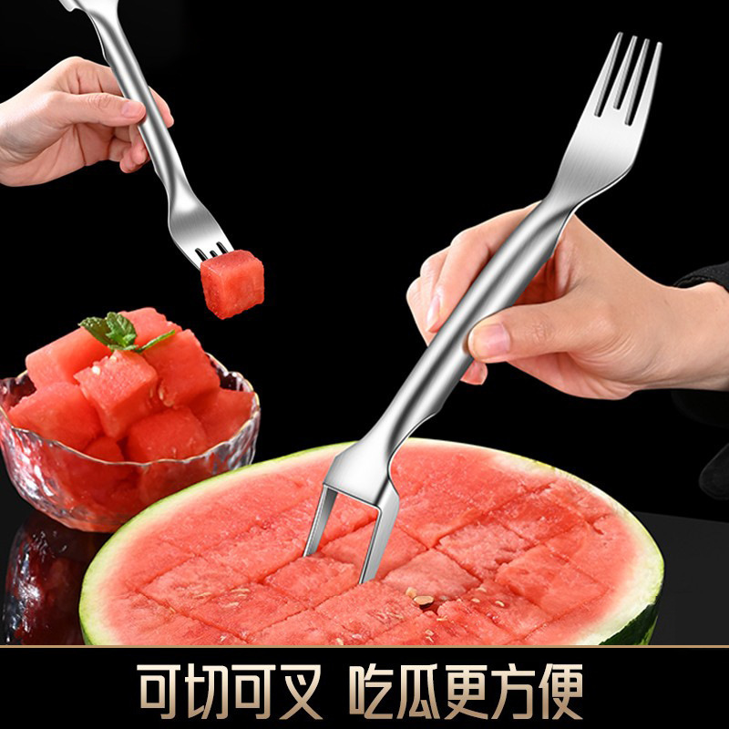 Watermelon Cutting Tool Stainless Steel Dual-Purpose Watermelon Slicer Household Fruit Divider Home-Use Watermelon Cutting Tool