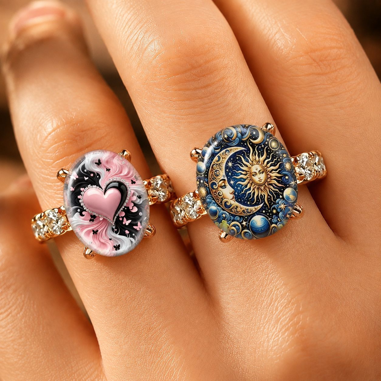 small design universal ring solar-powered for men and women