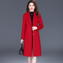 双面羊绒大衣女中长款2025年新款韩版气质毛呢外套妈妈羊毛双面绒