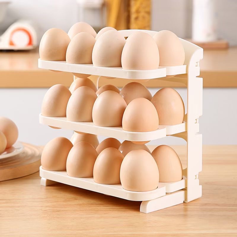30 estantes de huevos refrigerador caja de almacenamiento de huevos de cocina estante de almacenamiento de huevos a prueba de caída de varias capas estante de almacenamiento de huevos caja de huevos