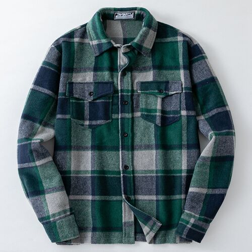 Autumn/Winter Men's Clothing - European and American Classic Check Pattern Shirt - Outdoor Long-Sleeve Men's Shirt A0702