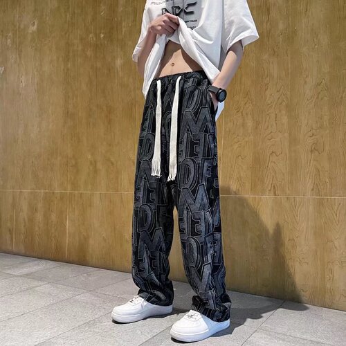 Casual pants men's literary loose type ins Hong Kong style Japanese unvelvet summer fashionable pants ruffled fashion fashion brand pants