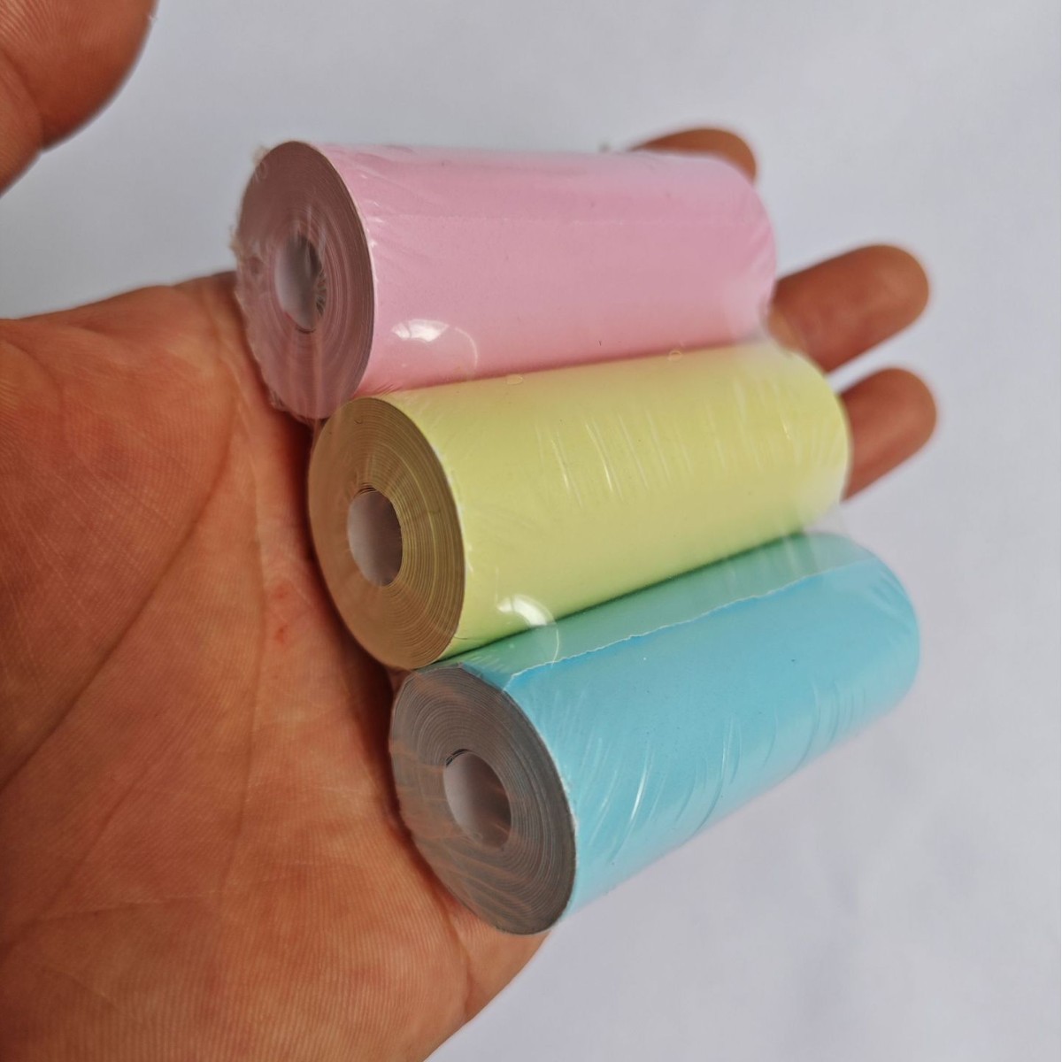 Mini impresora de papel térmico 57*25mm, etiqueta autoadhesiva, papel colorido, papel para recibos de caja registradora, papel para imprimir etiquetas