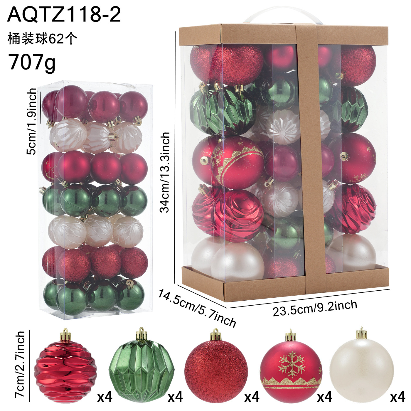Nuevos productos Bolas de Navidad caja de polvo de polvo adhesivo de polvo de polvo de plástico colgante de árbol de Navidad decoración de escena image 8
