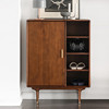 北欧表情鞋柜进门玄关柜功能型胡桃木色家具工厂定制批发|ms