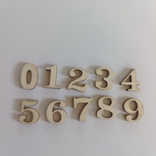 亚马逊热销木质数字挂牌激光雕刻数字木片0123456789木数字装饰品