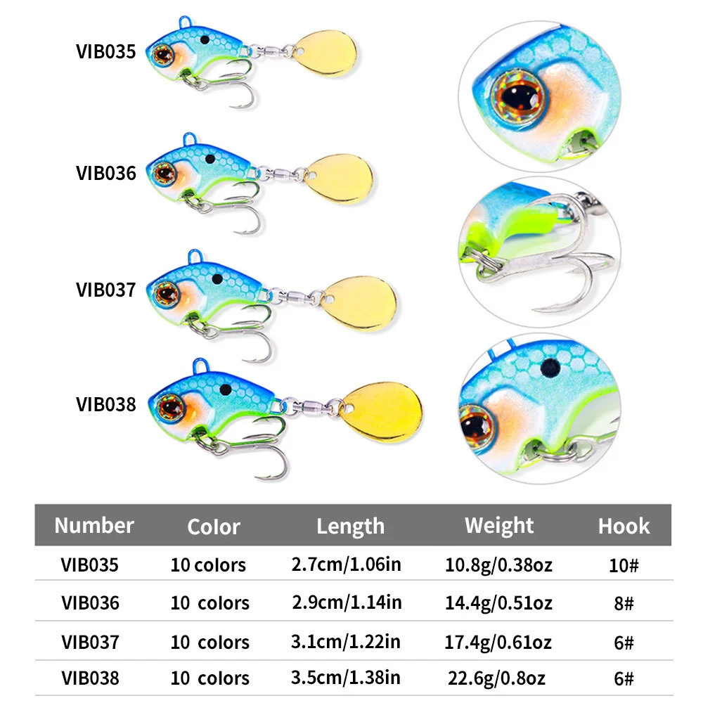 Приманка VIB lure Aoyuan 9–22 г, вращающаяся металлическая лезвие с блестками, дальний заброс