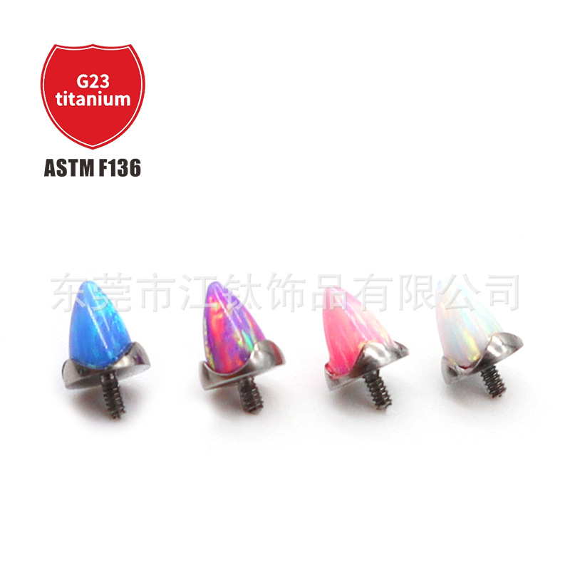 Pointed titanium steel lip stud product view