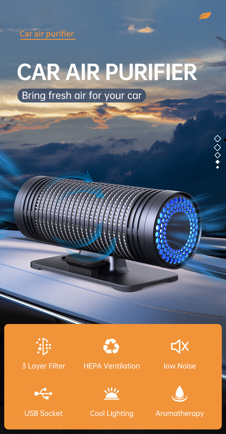 Car Air Purifier Cross-Border New Aromatherapy Machine Formaldehyde Removal Conference Gift Car Air Purifier
