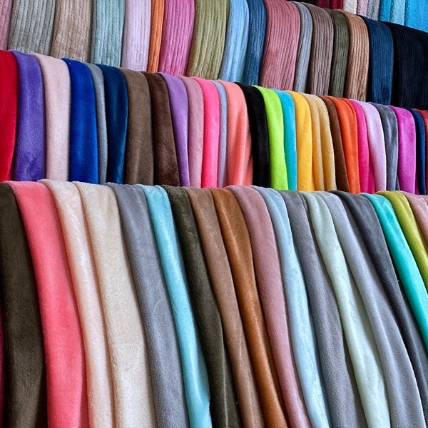 纯色素色双面有光法兰绒布料 家居服装宝宝睡衣抱毯DIY绒面料