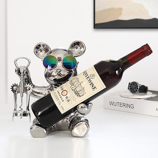 Net Red Bear Creative High-end Living Room Wine Rack Ornaments Wine Cabinet Decorations Home Entrance Dining Table TV Cabinet Decoration