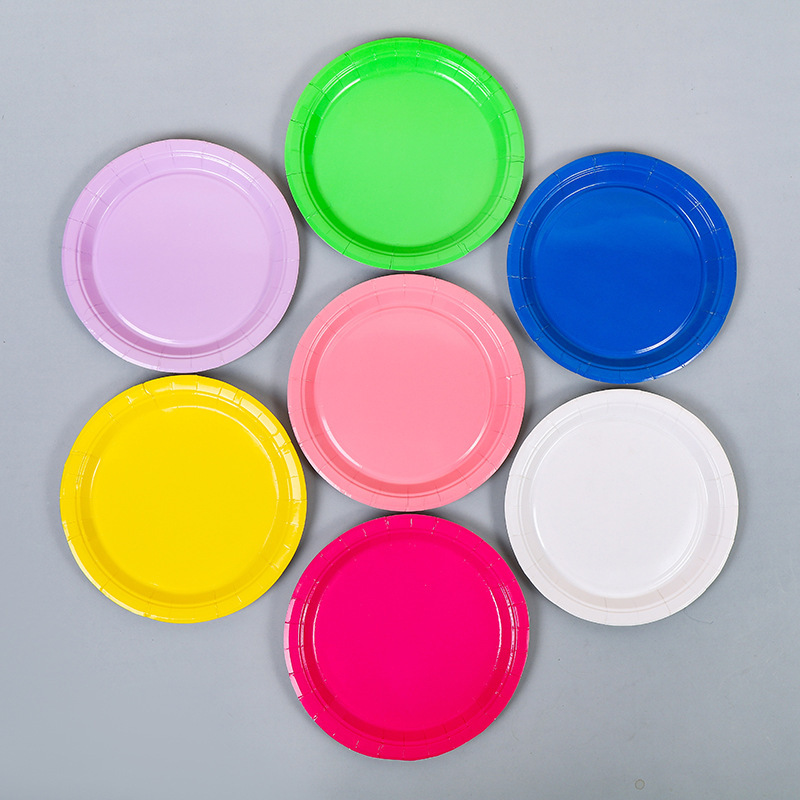 一次性果盘纸质托盘儿童食品级加厚餐盘家用纸盘子餐具聚会用品