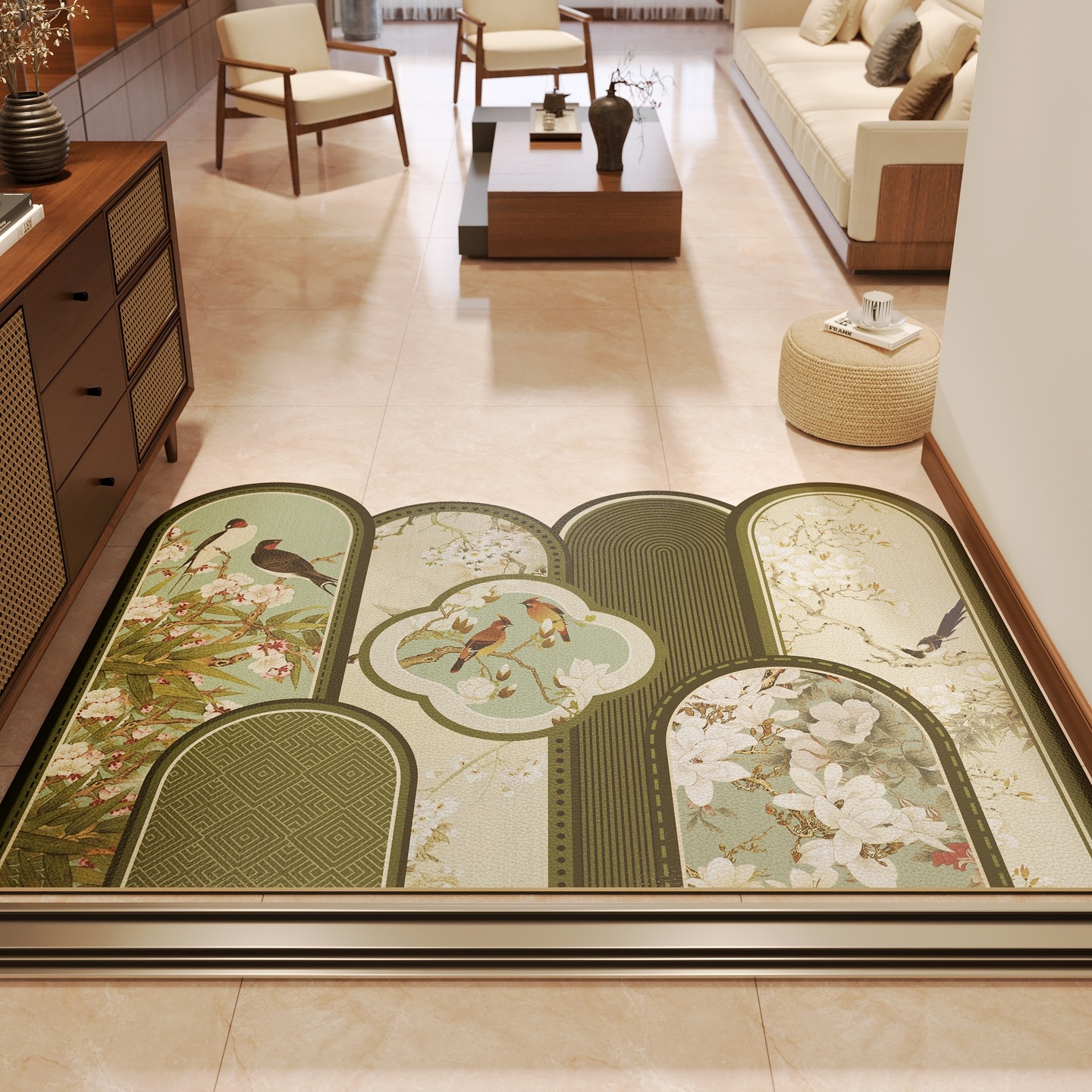 Nueva alfombra china de cuero de PVC sin lavado, alfombra de suelo de puerta anti-deslizante, alfombra especial de puerta de entrada que se puede cortar