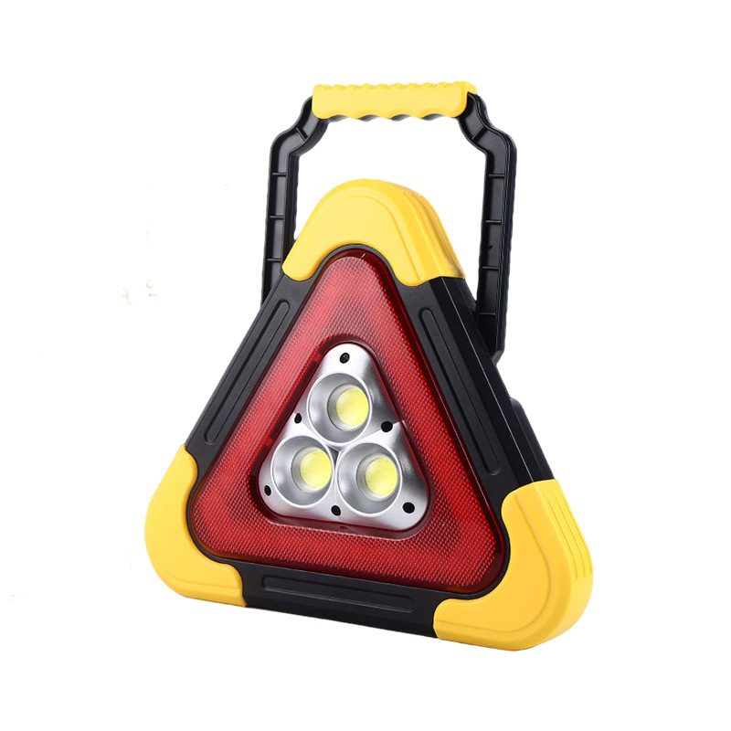 Lámpara de iluminación portátil para coche, trípode multifuncional, señal de advertencia, luz estroboscópica con carga USB, triángulo de señalización de avería/parada.