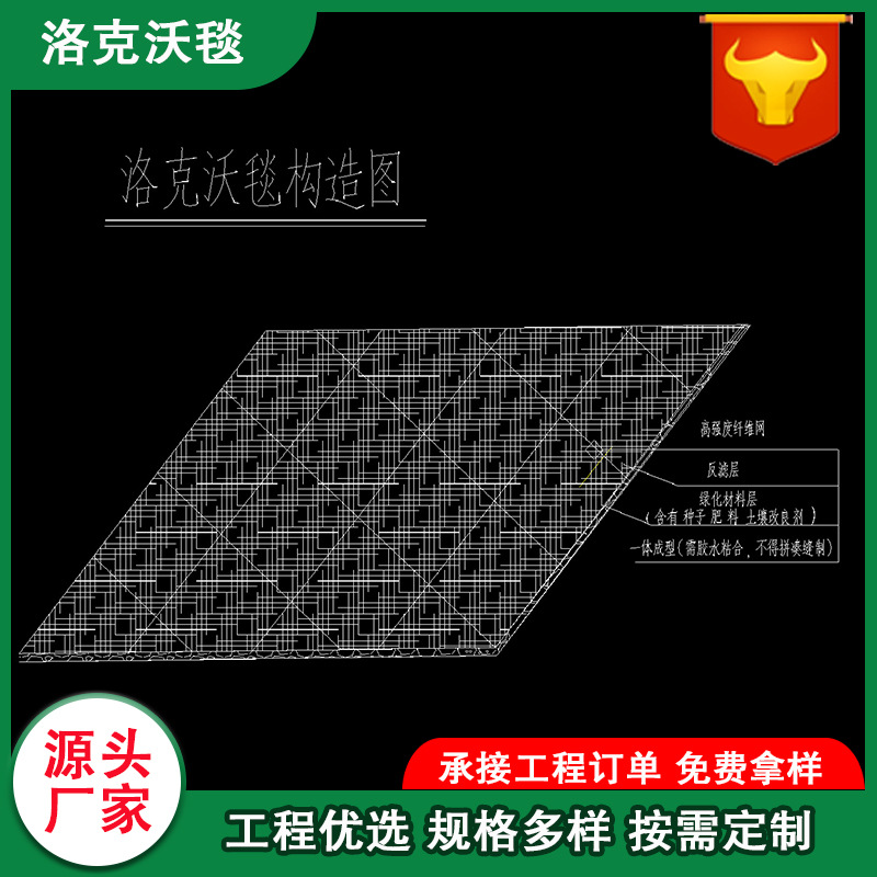 洛克沃毯 嘉沃植被毯  固土绿化生态草毯 厂家直供