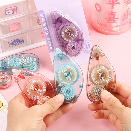 Dot point glue high viscosity correction tape transparent double-sided tape for students to use correction handbook paste tape
