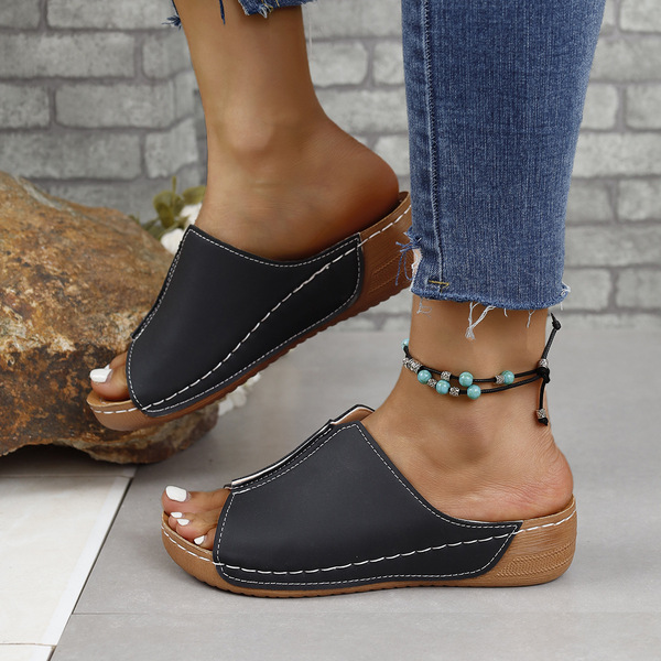 comfortable slippers wedge heel