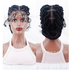 電気商クロスボーダー全レースおさげかつらカバー頭皮かつらを貼るブラided lace wig