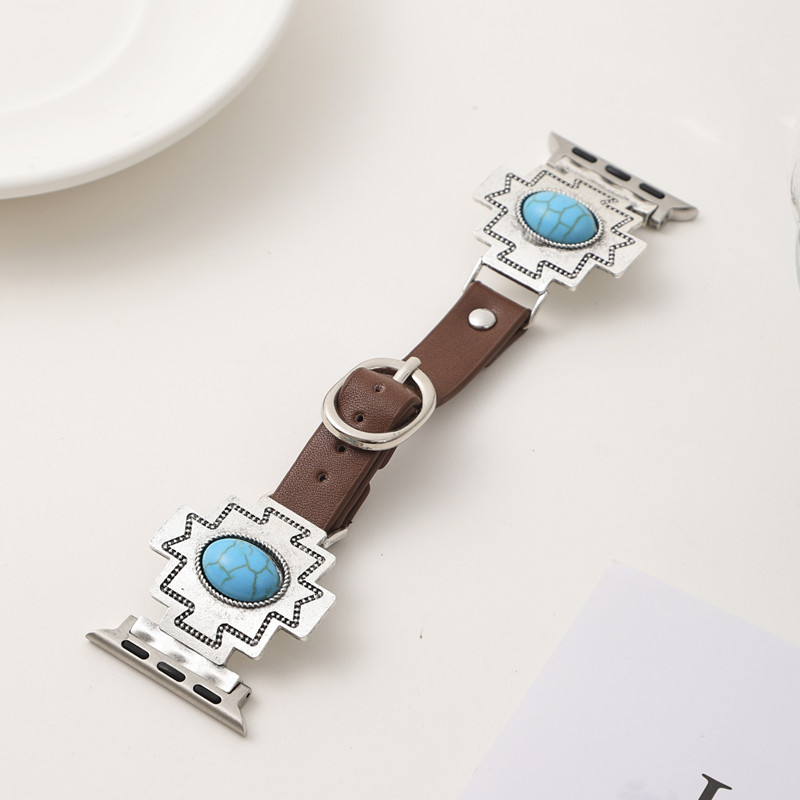 40g Weight iPhone Applicable Brands Zinc alloy Strap Material Watch Strap Classification 1 Piece Quantity Holiday, Daily Occasion Geometric Pattern Unisex Gender Retro, Ethnic Style, Bohemian Style Retro Ethnic Style Bohemian Geometric Zinc Alloy IPhone Watch Strap 7