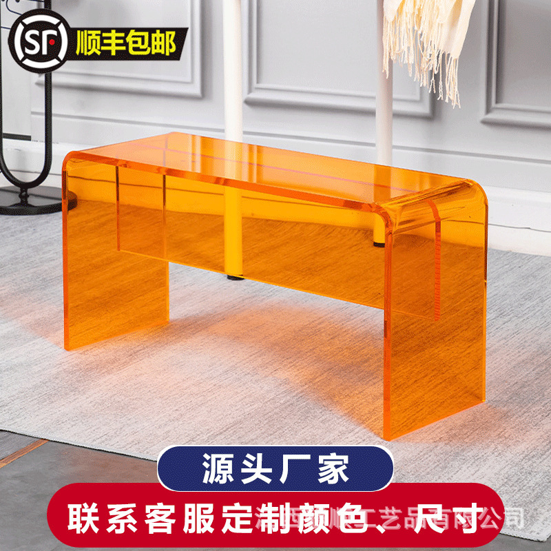 Italian-style bench for home use, living room dining chair, solid wood long bench for entryway, end-of-bed makeup and shoe-changing stool, minimalist Nordic design