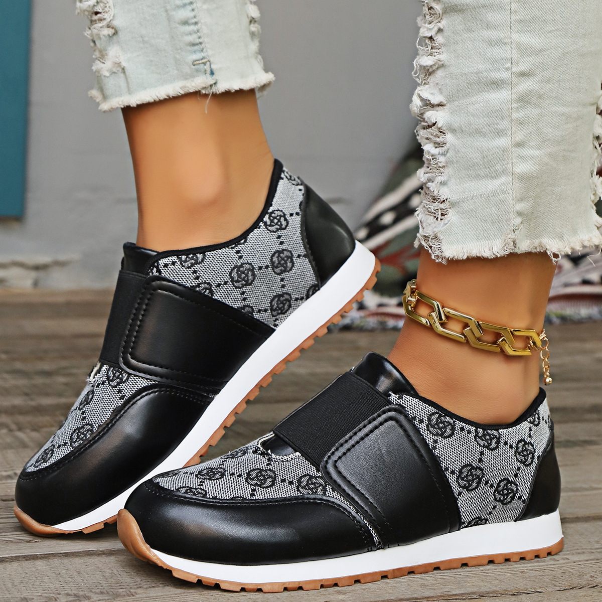 Damen Sneaker Atmungsaktive Freizeitschuhe Mit Elastikband_voghion.com
