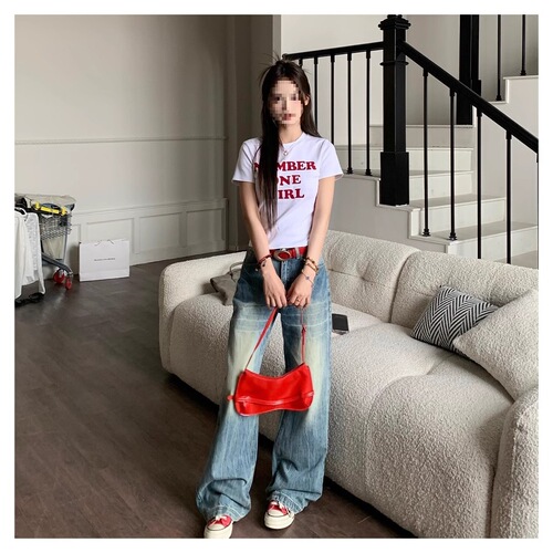 220g 40-ply 92% cotton 8% spandex short-sleeve women's design straight-shoulder women's hot girl slim fit T-shirt