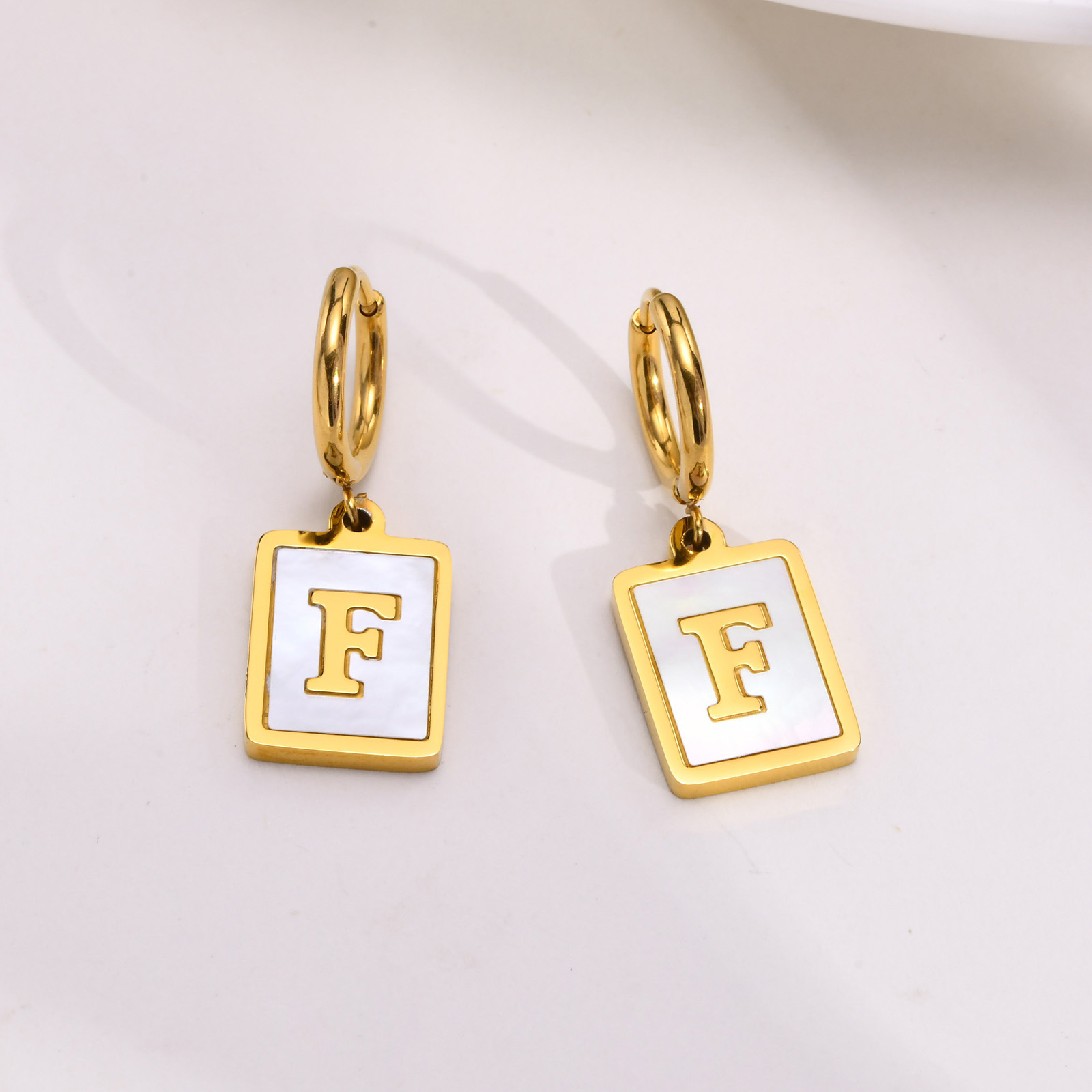 Simple Style Letter Stainless Steel Plating Dangling Earrings 1 Piece