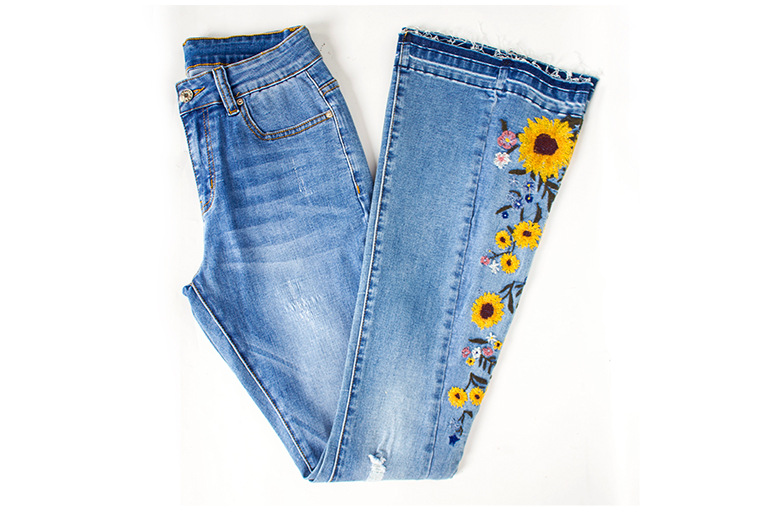 Vêtements pour femmes broderie 3D tridimensionnelle jeans pour femmes pantalons une pièce livraison directe_voghion.com