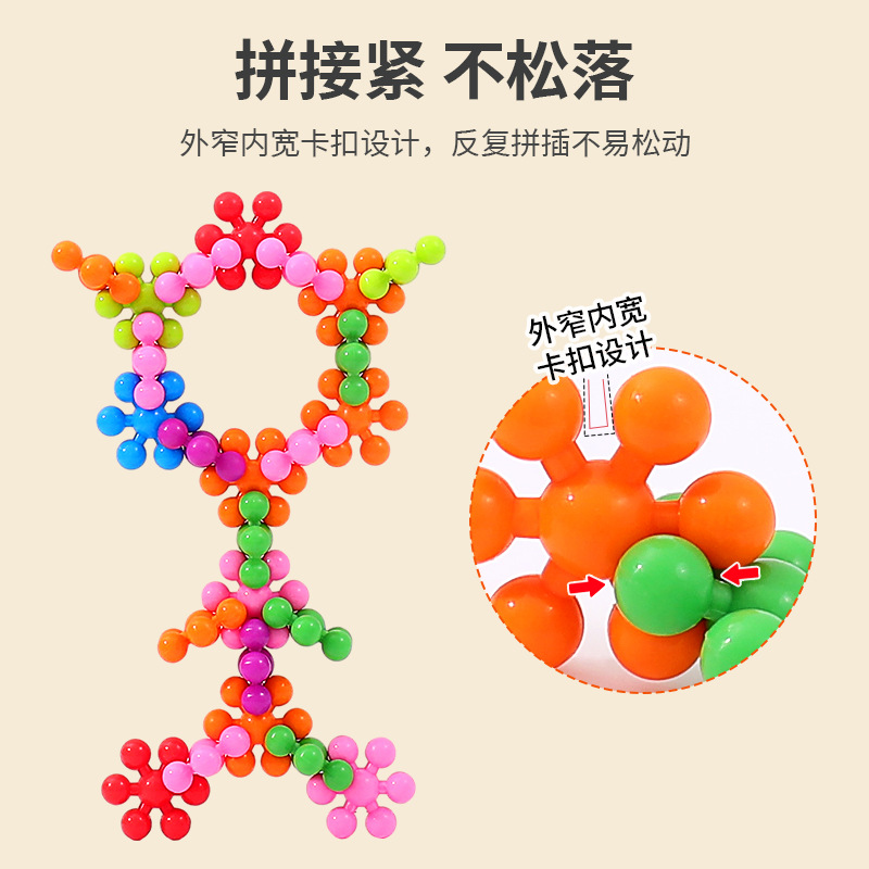 3D tridimensional giratoria Plum Blossom bloques de construcción niños ensamblados juguetes educativos inteligencia desarrollo jardín de infantes gran partícula copo de nieve