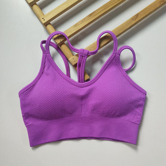 New European and American Cross-border Shock Absorbing lulu Yoga Bra Naked Beauty Back Running Fitness Vest Sports Underwear