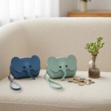 新款创意小象零钱包 口红拉链挂包 PU皮革时尚迷你收纳包