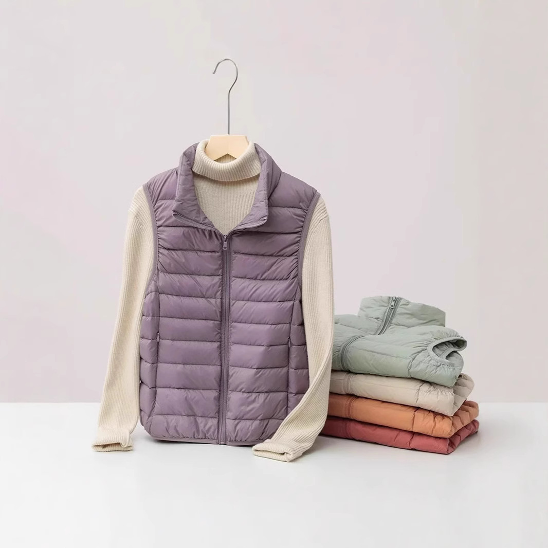 2024新款90白鸭绒休闲羽绒服立领马甲春秋时尚内搭坎肩轻薄背心