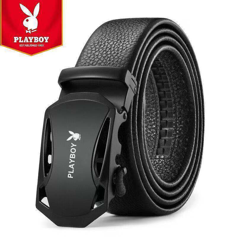 Playboy Belt Men's Casual Automatic Buckle Belt Middle-aged Men's Business High-end Belt Men's genuine goods